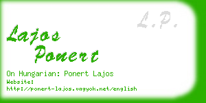 lajos ponert business card